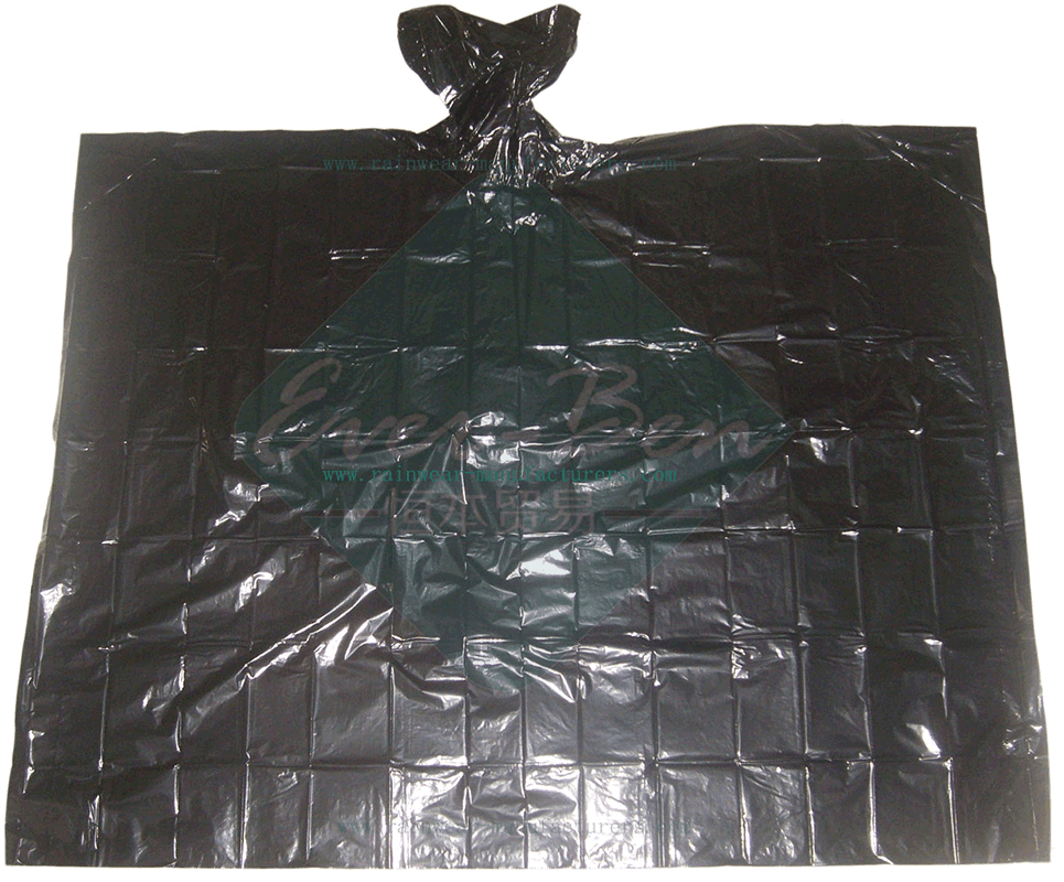 Disposable PE black poncho